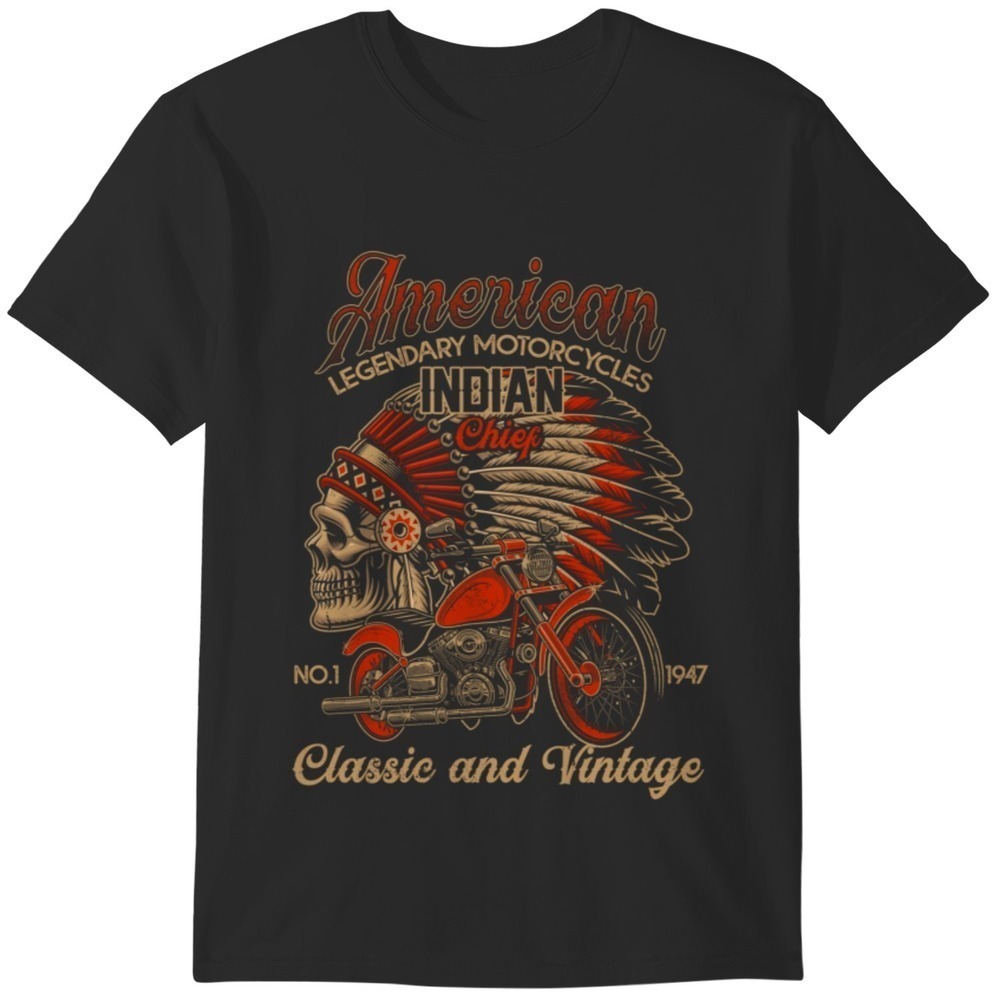 Retro American Motorcycle Indian T Shirt